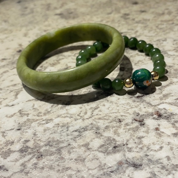 Authentic Jade Bangle Bundle - Picture 1 of 9